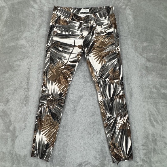 Sonia Bogner Denim - Sonia Bogner Pants Womens 30x29 Ankle Zip Pockets Palm Leaf Print AOP Turkey